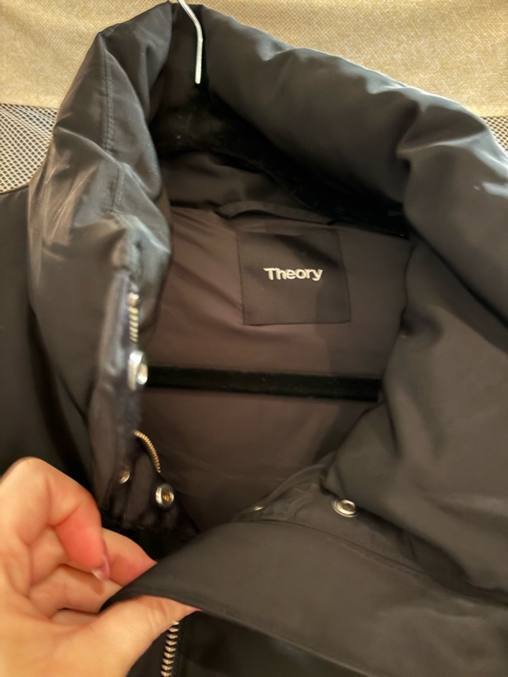 Theory Black Long Puffer Coat - Picture 2 of 4
